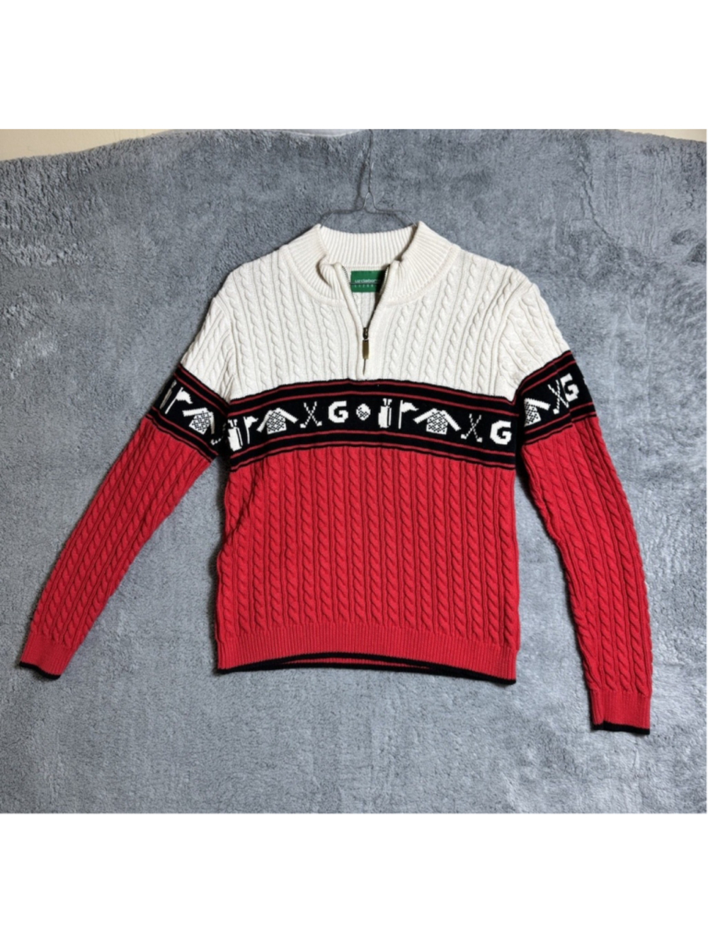 Vintage 90s Liz Claiborne Golf Cable Knit Quarter Zip Sweater Women’s S Cotton